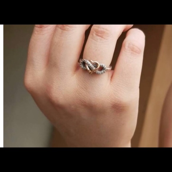Promise infinity ring 925 and 10k gold with diamonds - Picture 1 of 3